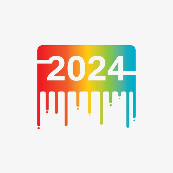 2024 New Year Christmas Logo 2024 Number Design Illustration Stock