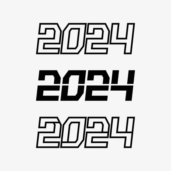 2024 New Year Christmas Logo 2024 Number Design Illustration Stock