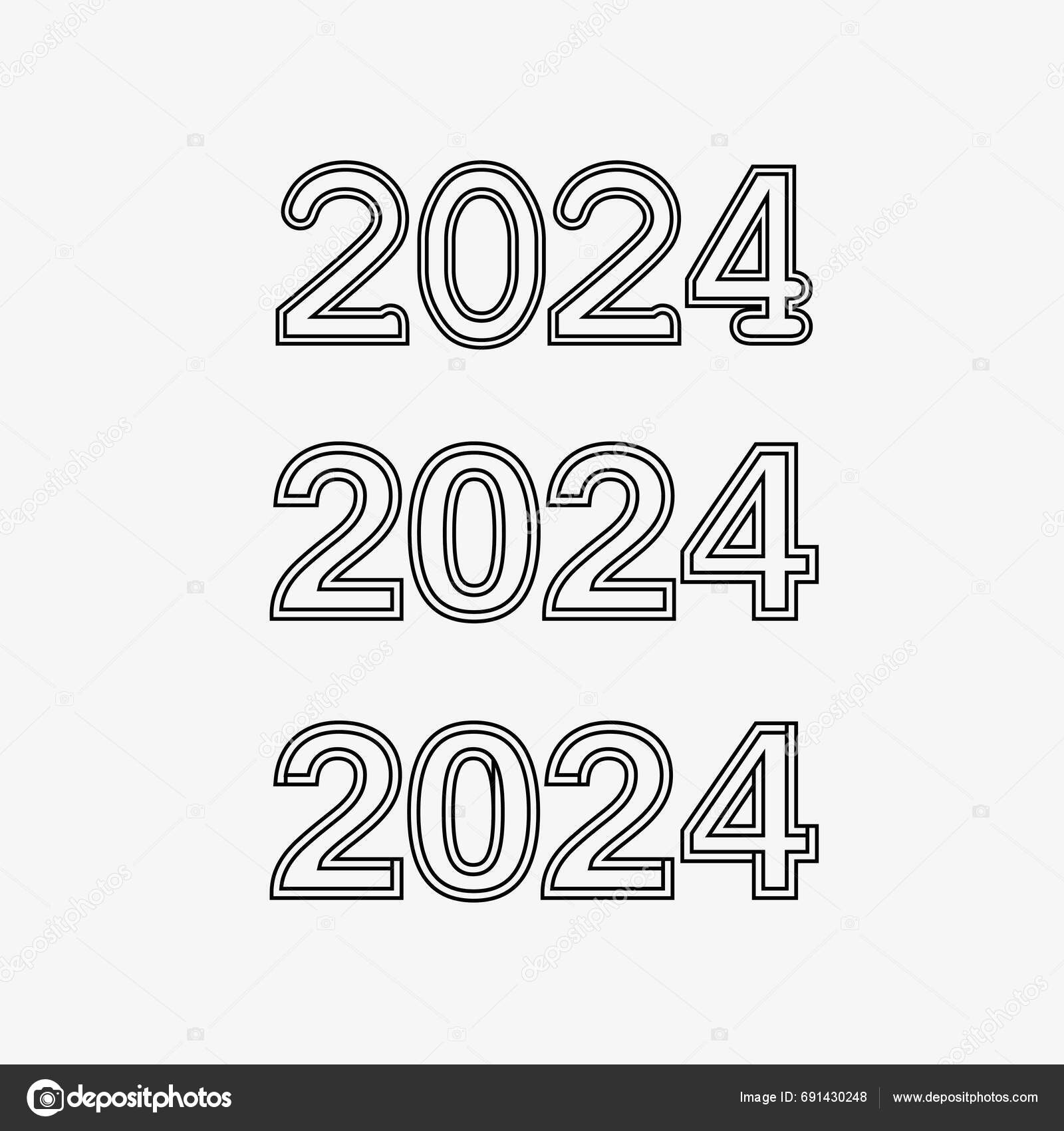 2024 New Year Christmas Logo 2024 Number Design Illustration Stock