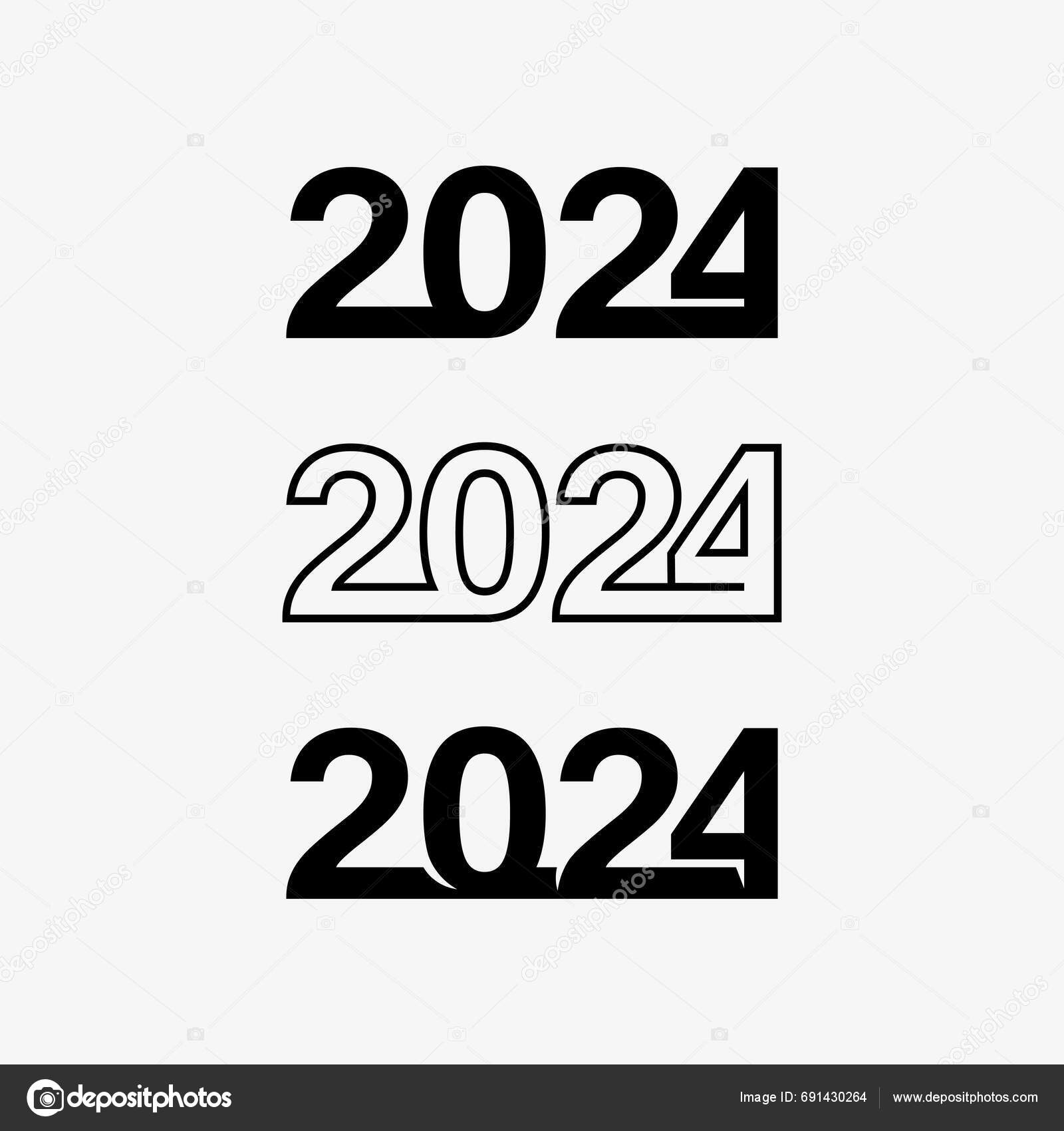 2024 New Year Christmas Logo 2024 Number Design Illustration Stock