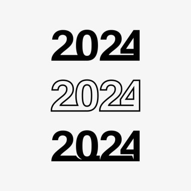 2024 Yeni Yıl ve Noel logosu 2024 numara tasarımı ve illüstrasyonu