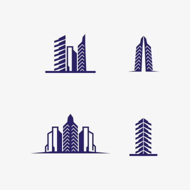 Bina ve ev logosu vektör çizimi, Emlak logosu şablonu, logo simgesi simgesi