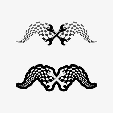 makine motoru ve ağır ekipman logoları tasarım simgesi vektör çizimi