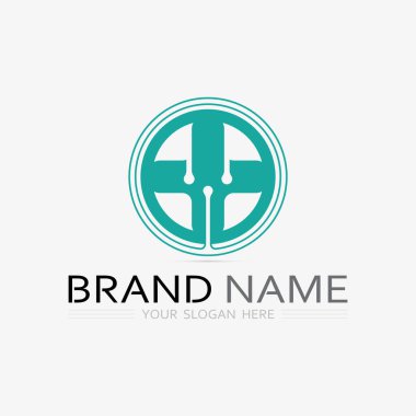 Hastane ve sağlık logosu tasarımı vektör çapraz logo tasarımı grafiği