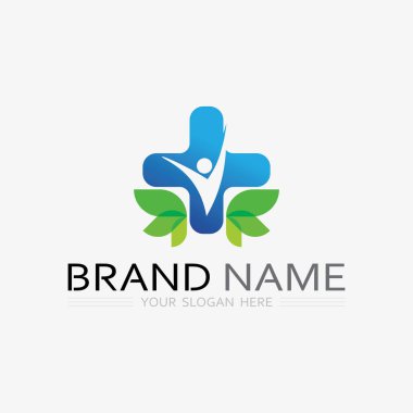 Tıbbi veya sigorta şirketi-vektörü için kalkan logo tasarım vektör şablonu ile sağlık koruması