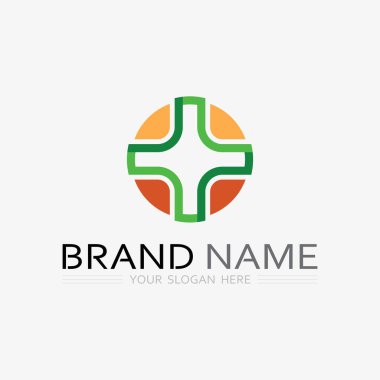 Tıbbi veya sigorta şirketi-vektörü için kalkan logo tasarım vektör şablonu ile sağlık koruması