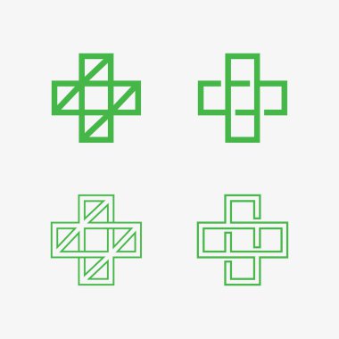 Tıbbi veya sigorta şirketi-vektörü için kalkan logo tasarım vektör şablonu ile sağlık koruması