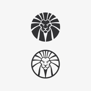 Aslan Logosu ve hayvan logosu Şablon vektör çizimi tasarımı