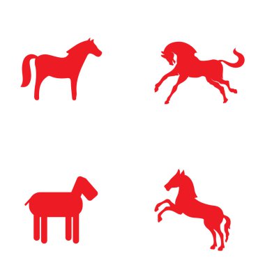 Tek boynuzlu at, pegasus, at vektör silueti çizim logosu