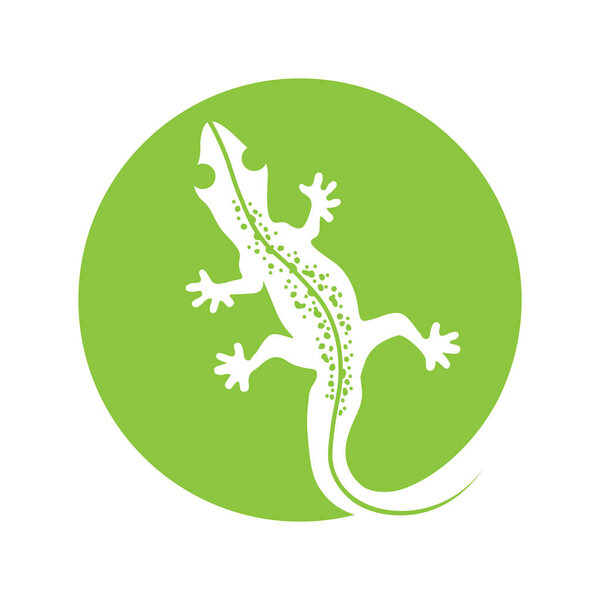 COOL GREEN CHAMELEON DESIGN VECTOR LOGO.