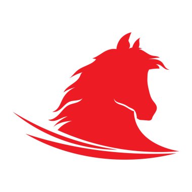 Tek boynuzlu at, pegasus, at vektör silueti çizim logosu