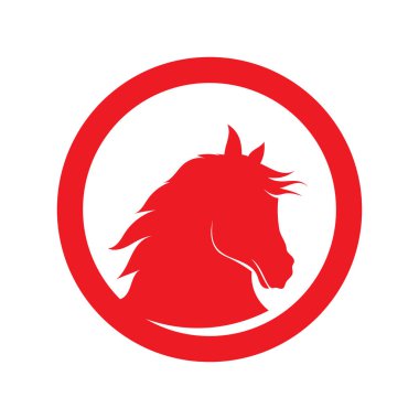 Tek boynuzlu at, pegasus, at vektör silueti çizim logosu