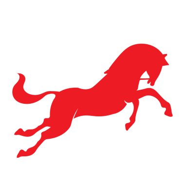 Tek boynuzlu at, pegasus, at vektör silueti çizim logosu