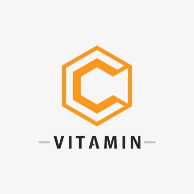 C vitamini logo vektör tasarımı vektör sağIık besin