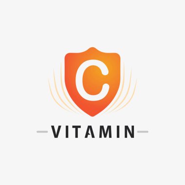C vitamini logo vektör tasarımı vektör sağIık besin