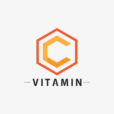 C vitamini logo vektör tasarımı vektör sağIık besin