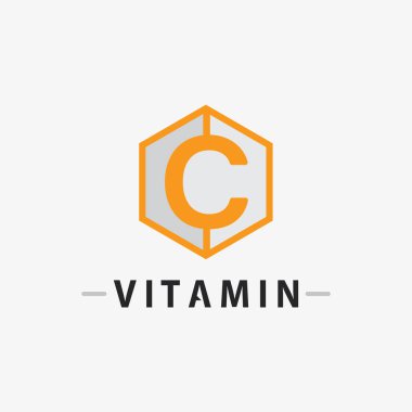 C vitamini logo vektör tasarımı vektör sağIık besin