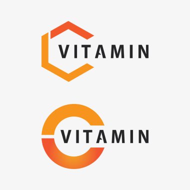 C vitamini logo vektör tasarımı vektör sağIık besin