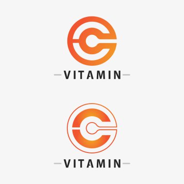 C vitamini logo vektör tasarımı vektör sağIık besin