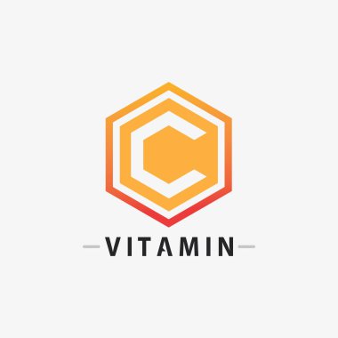 C vitamini logo vektör tasarımı vektör sağIık besin