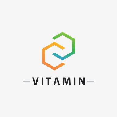 C vitamini logo vektör tasarımı vektör sağIık besin