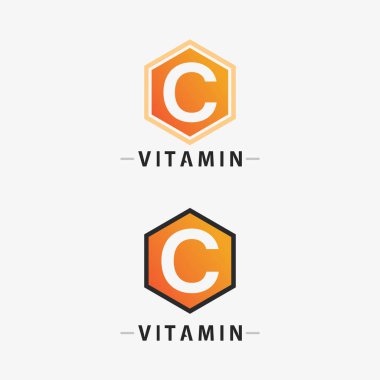 C vitamini logo vektör tasarımı vektör sağIık besin
