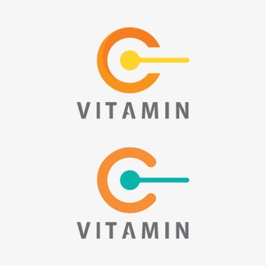 C vitamini logo vektör tasarımı vektör sağIık besin