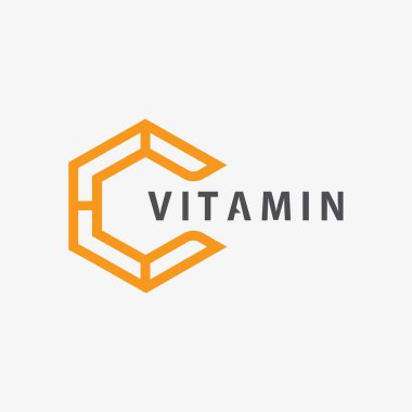 C vitamini logo vektör tasarımı vektör sağIık besin