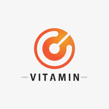 C vitamini logo vektör tasarımı vektör sağIık besin