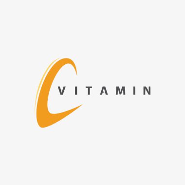 C vitamini logo vektör tasarımı vektör sağIık besin