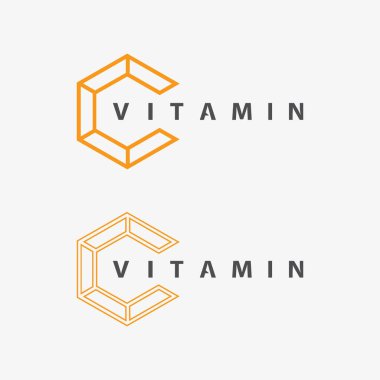C vitamini logo vektör tasarımı vektör sağIık besin