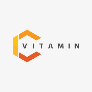 C vitamini logo vektör tasarımı vektör sağIık besin