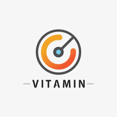 C vitamini logo vektör tasarımı vektör sağIık besin
