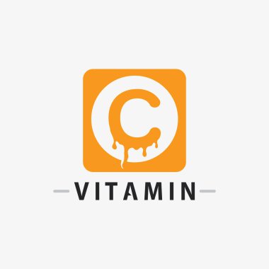 C vitamini logo vektör tasarımı vektör sağIık besin
