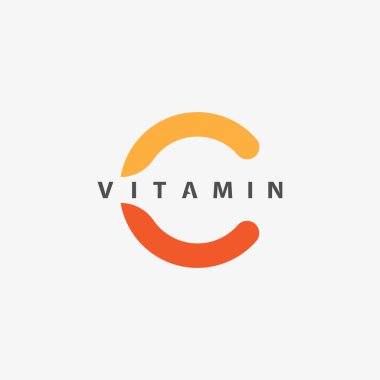 C vitamini logo vektör tasarımı vektör sağIık besin