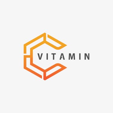 C vitamini logo vektör tasarımı vektör sağIık besin