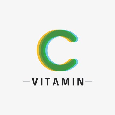 C vitamini logo vektör tasarımı vektör sağIık besin