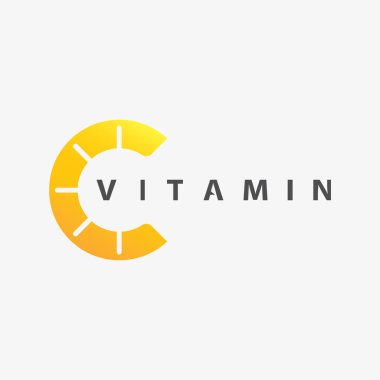 C vitamini logosu ve C logosu vektör vektör tasarımı sağIık ikonu