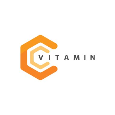 C vitamini logo vektör tasarımı vektör sağIık besin