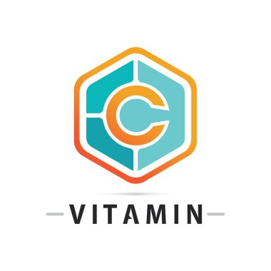 C vitamini logo vektör tasarımı vektör sağIık besin