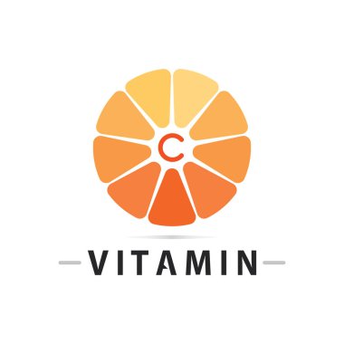 C vitamini logo vektör tasarımı vektör sağIık besin