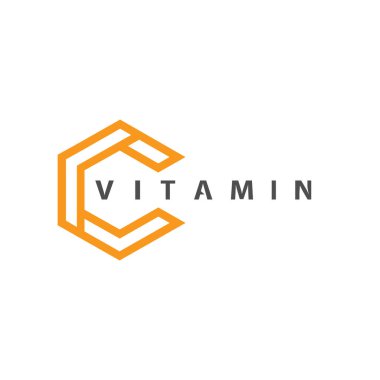 C vitamini logo vektör tasarımı vektör sağIık besin