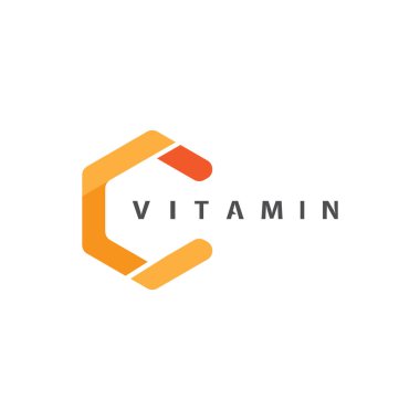 C vitamini logo vektör tasarımı vektör sağIık besin