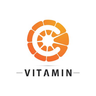 C vitamini logo vektör tasarımı vektör sağIık besin
