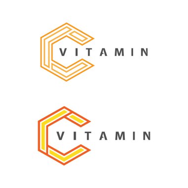 C vitamini logo vektör tasarımı vektör sağIık besin