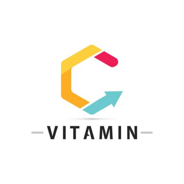 C vitamini logo vektör tasarımı vektör sağIık besin