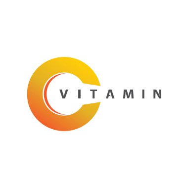 C vitamini logo vektör tasarımı vektör sağIık besin