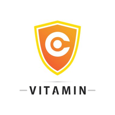 C vitamini logo vektör tasarımı vektör sağIık besin