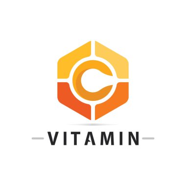 C vitamini logo vektör tasarımı vektör sağIık besin