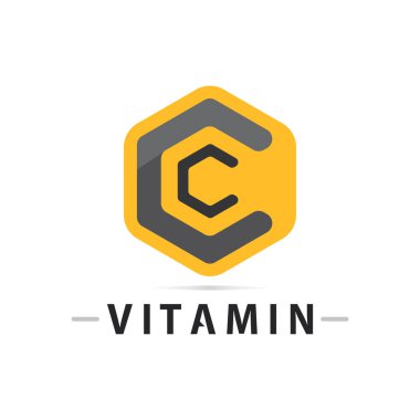 C vitamini logo vektör tasarımı vektör sağIık besin